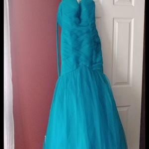 Teal prom dress